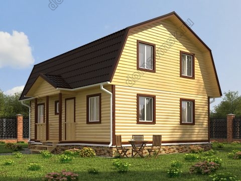 Дом из бруса с мансардой 7 на 9 Дом из бруса с мансардой 7 на 9