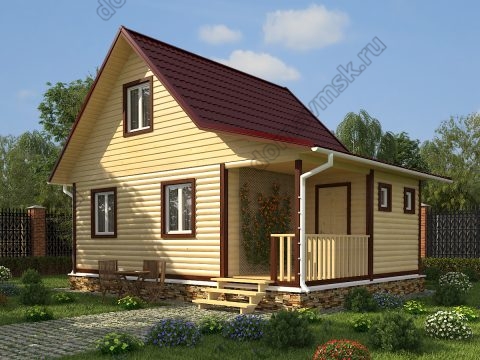 Дом из бруса с мансардой 6 на 8 Дом из бруса с мансардой 6 на 8