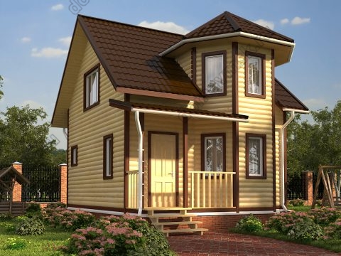 Двухэтажный дом из бруса 6 на 7 Двухэтажный дом из бруса 6 на 7