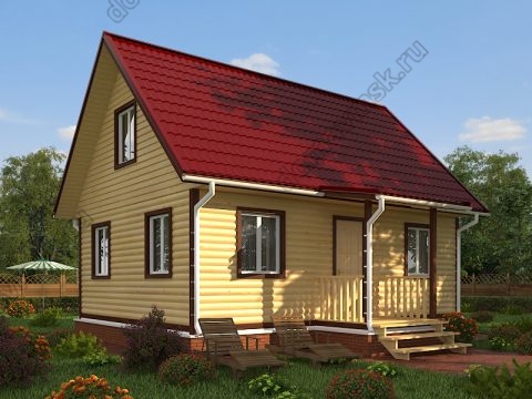 Каркасный дом с мансардой 6 на 8 Каркасный дом с мансардой 6 на 8