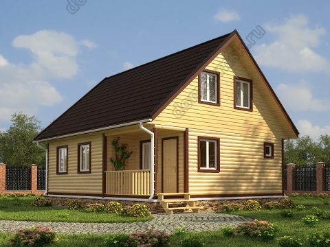 Дом из бруса с мансардой 7,5 на 9 Дом из бруса с мансардой 7,5 на 9