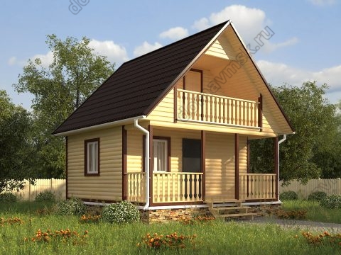 Баня из бруса 6 на 6 с мансардой Баня из бруса 6 на 6 с мансардой